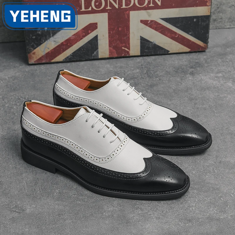 

ClassicsBrogue кожаные туфли для мужчин. Высококачественные свадебные модельные туфли. Деловые офисные лоферы для поездок на работу. Роскошная дизайнерская обувь.