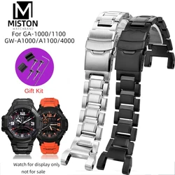 Stainless steel strap GW-A1000 GW-A1100 4000 GA-1000 ga1100 replace Bracelet watch chain metal watch bands with tool For Casio