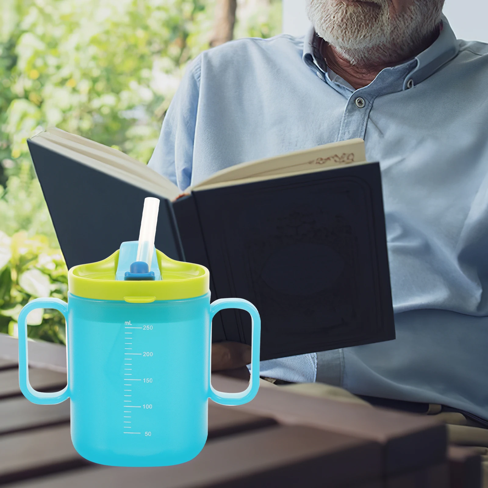 

250Ml Learning Drinking Cup Reusable Pp Silicone Spill-Proof Elderly Disabled Patient Maternity Liquid Feeding Mug Unbreakable