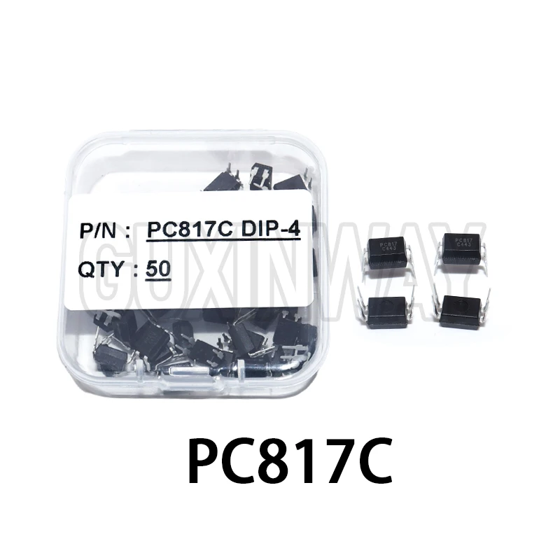 50PCS PC817 PC817C 817 817C EL817 5V Optocoupler FL817C PS817C DIP4 DIP Opto Coupler New and Original Optical Isolation IC Chip