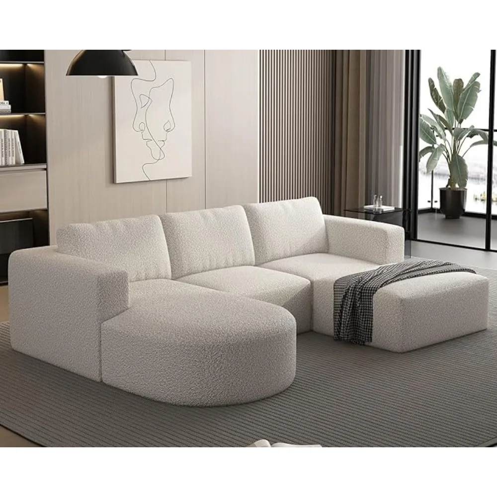 

U-Shape Sectional Sofa with Chaise Lounge, Modular Cloud Sofa with Ottoman,4 Seater ,Oversized Living Room Sofas.