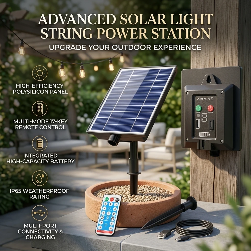 Solar String Light Controller Electric Solar Panel Kit Universal Lighting Replacement Solar Usb Dual Charging Wireless Remote