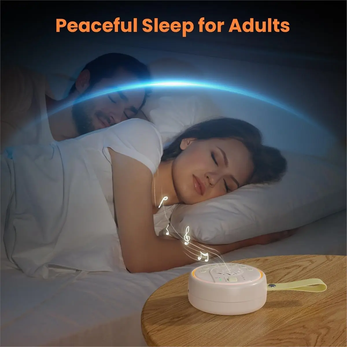 Portable White Noise Machine with 22 Soothing Sounds, Night Light, Sleep Timer, and Wireless Connection