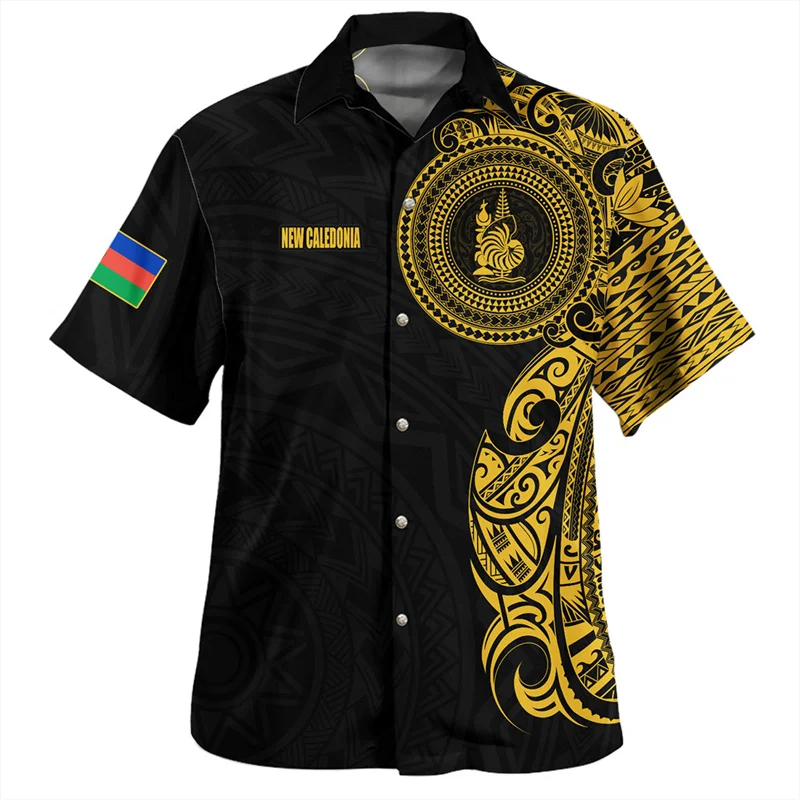 Harajuku estate nuovo 3D nuova Caledonia bandiera stampa camicie Nouvelle-caledonie emblema grafico camicie corte uomo vestiti di moda Top