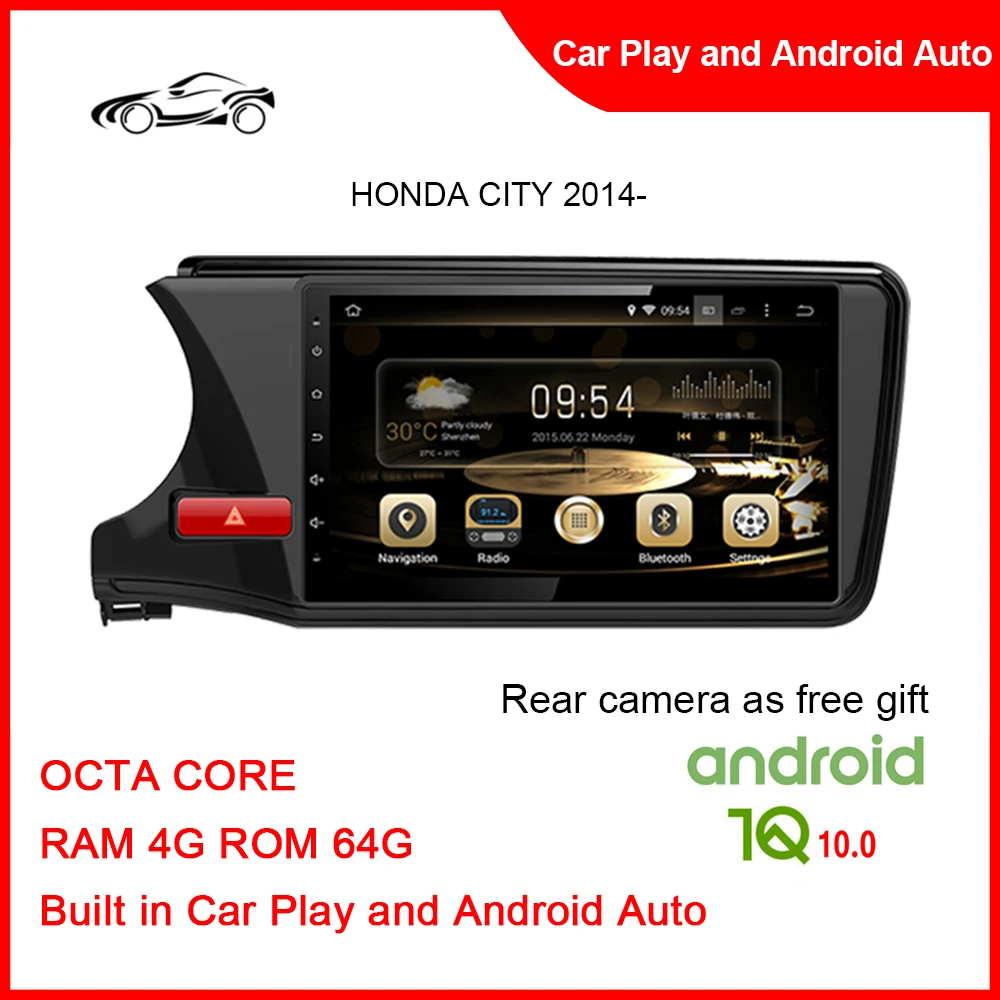 

CUSP Big Screen Wireless GPS Car Tracker For HONDA CITY 2014- 10.1inch 4G+64G 2 Din Android Car Radio Car Stereo Touch Screen