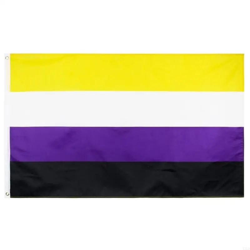 T3LD Aerlxemrbrae Rainbow 150x90cm Banners 100D Polyester Brass Grommets Gay Rainbow Progress Banners