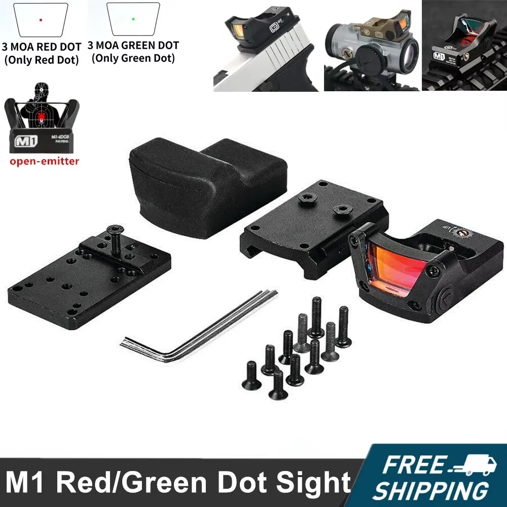 التكتيكية 3 MOA M1 M2 الأحمر الأخضر نقطة منعكس البصر فتح باعث بندقية الصيد نطاق مع غلوك دوكتر LP جبل لمسدس الادسنس