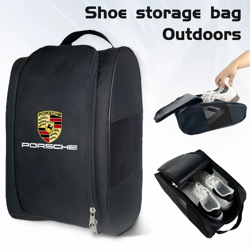 Car Logo Sneaker Storage Bag Travel Outing Shoe Storage Tools For Porsche Macan 911 718 Taycan Panamera Cayenne Boxster Cayman