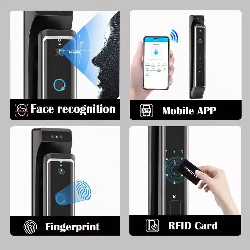 Facial Tuya Wifi Ttlock Fingerprint Smartlock Automatic 3d Face Recognition Door Lock Digital Smart Lock With Camera