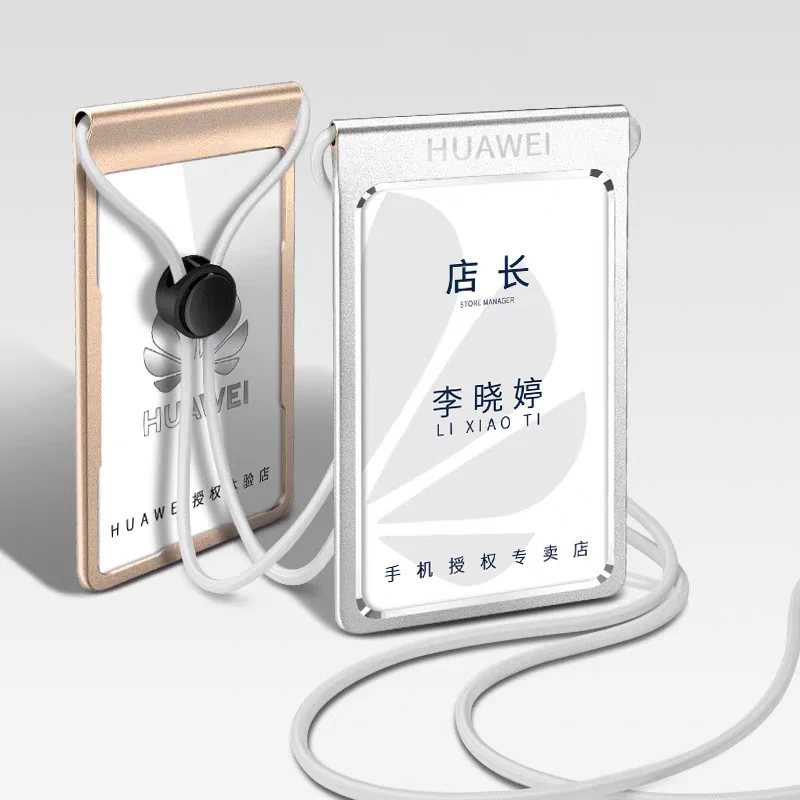 

High Quality Aluminium Alloy Employee Name ID Card Badge Holder With Lanyard Metal Work Identity Business Credit Name ID Cover