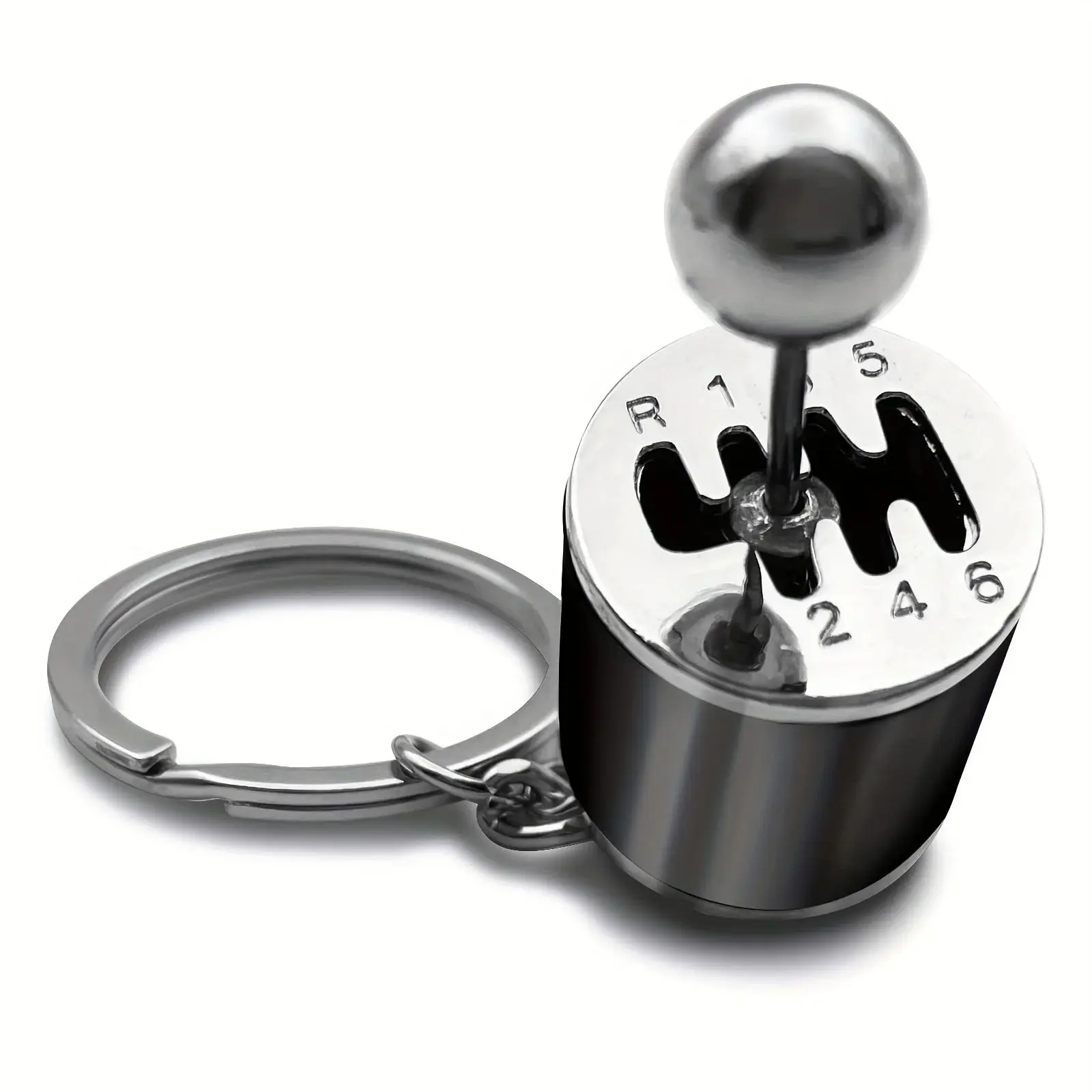 Metal Turbo Car Shifter Keychain Six-Speed Gear Stick Knob Gearbox Model Keyring Fidget Toys Antistress for Adults