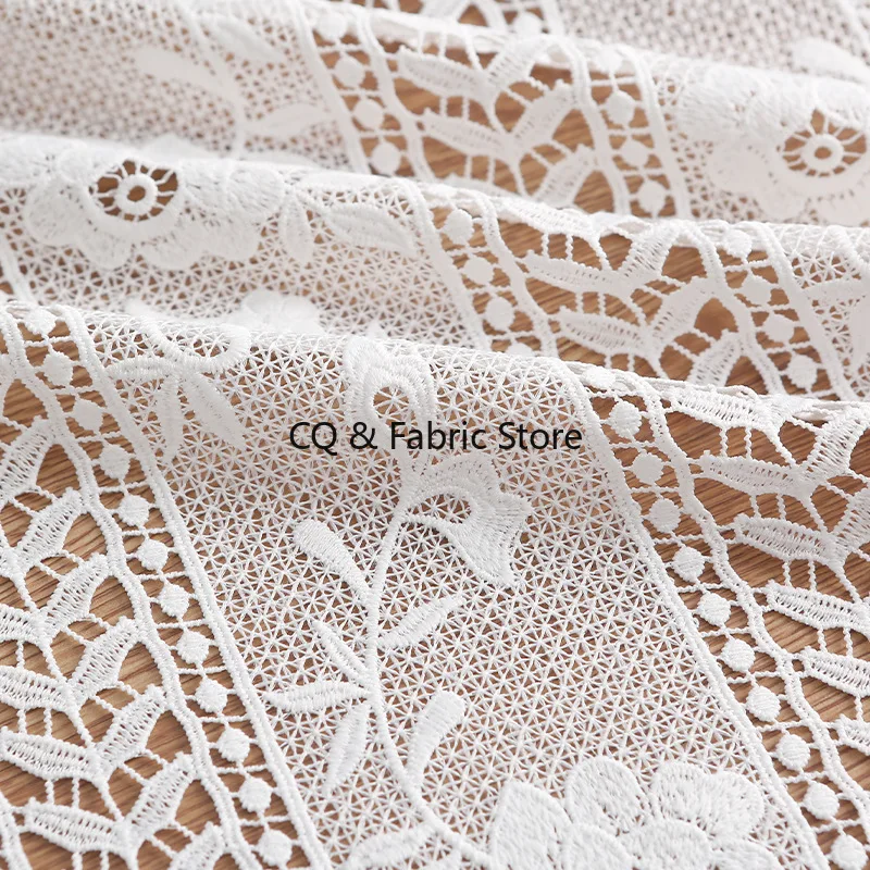 Water Soluble Milk Silk Embroidered Lace Fabric Spring And Summer Women's Dresses Skirt Fabrics For Sewing By the meter