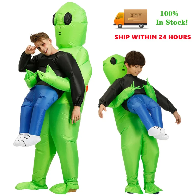 

{in Stock } Inflatable Alien Costume Cosplay Adult Kids Party Costume Funny Suit Fancy Dress Halloween Costume for boys girls