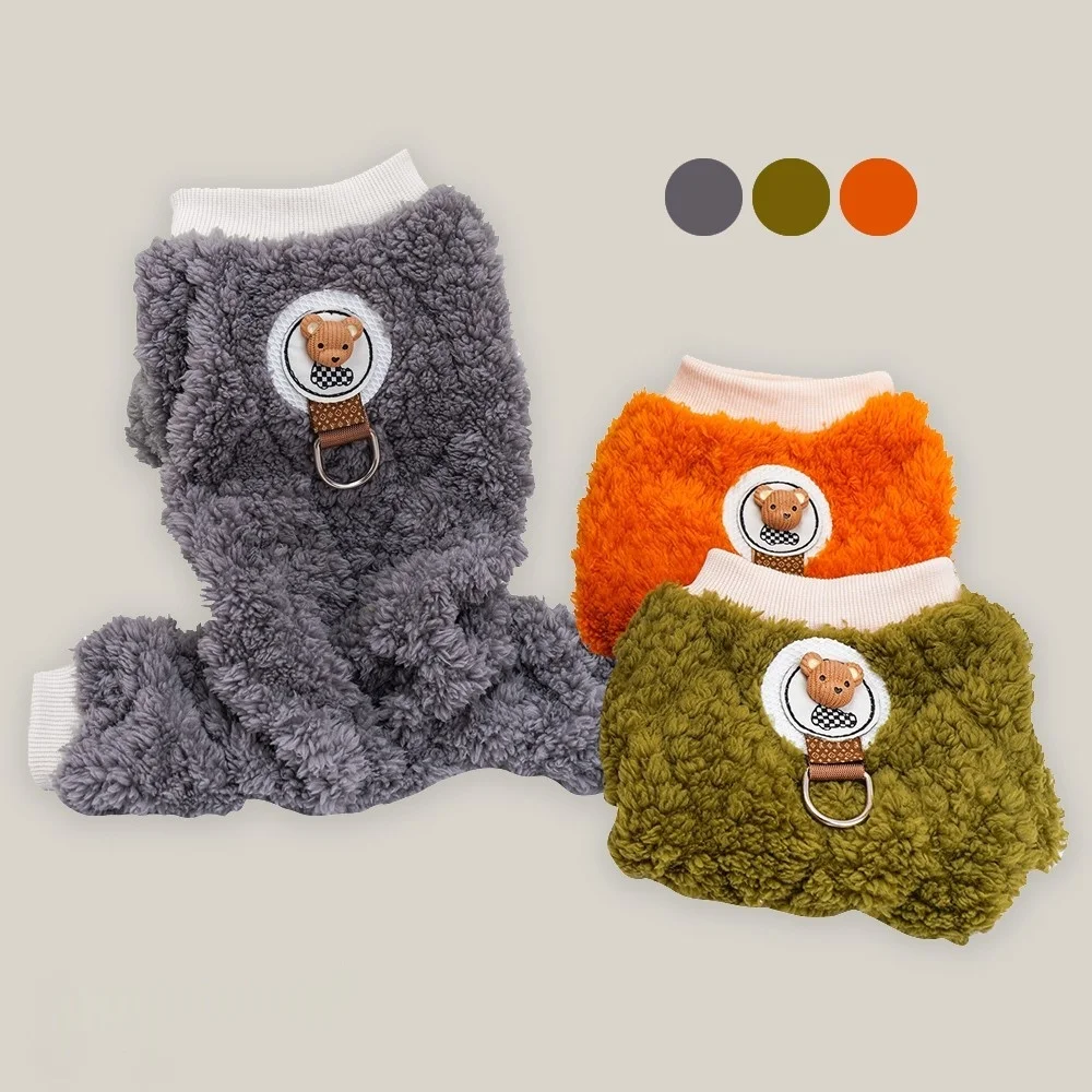 

Dog Pajamas Winter Plush Onesie, Warm Puppy Jumpsuit Cozy Costume for Cats Small Dogs Rabbit Guinea Pig Hamster Clothes