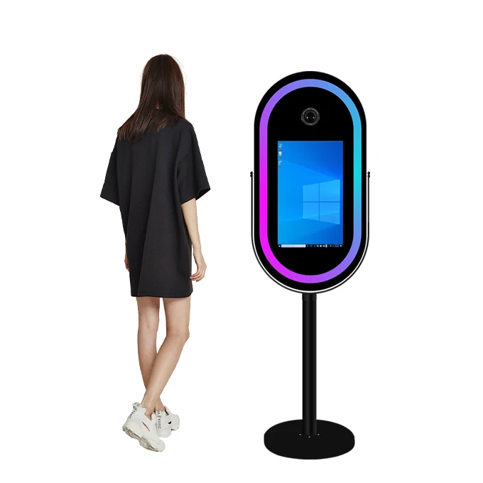

New 21.5 Photo Booth Portable DSLR Selfie Booth Ring Light Camera Video Portable Mirror Photo Booth Warranty
