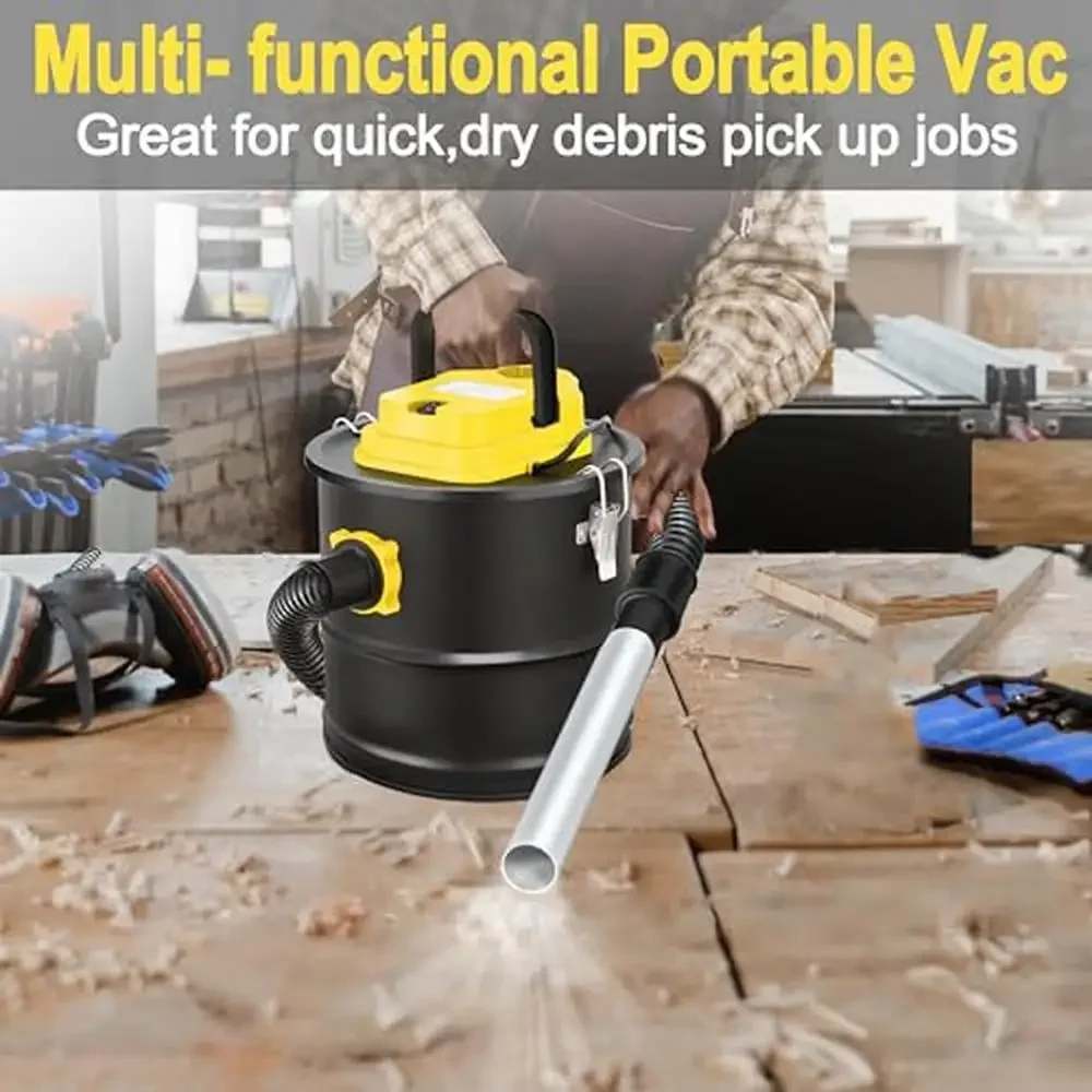 Ash aspirador de pó pelota fogão ventilador função 800w sucção 2.6 galão tudo-em-um filtro hepa seguro confiável extensão de 31,5 polegadas