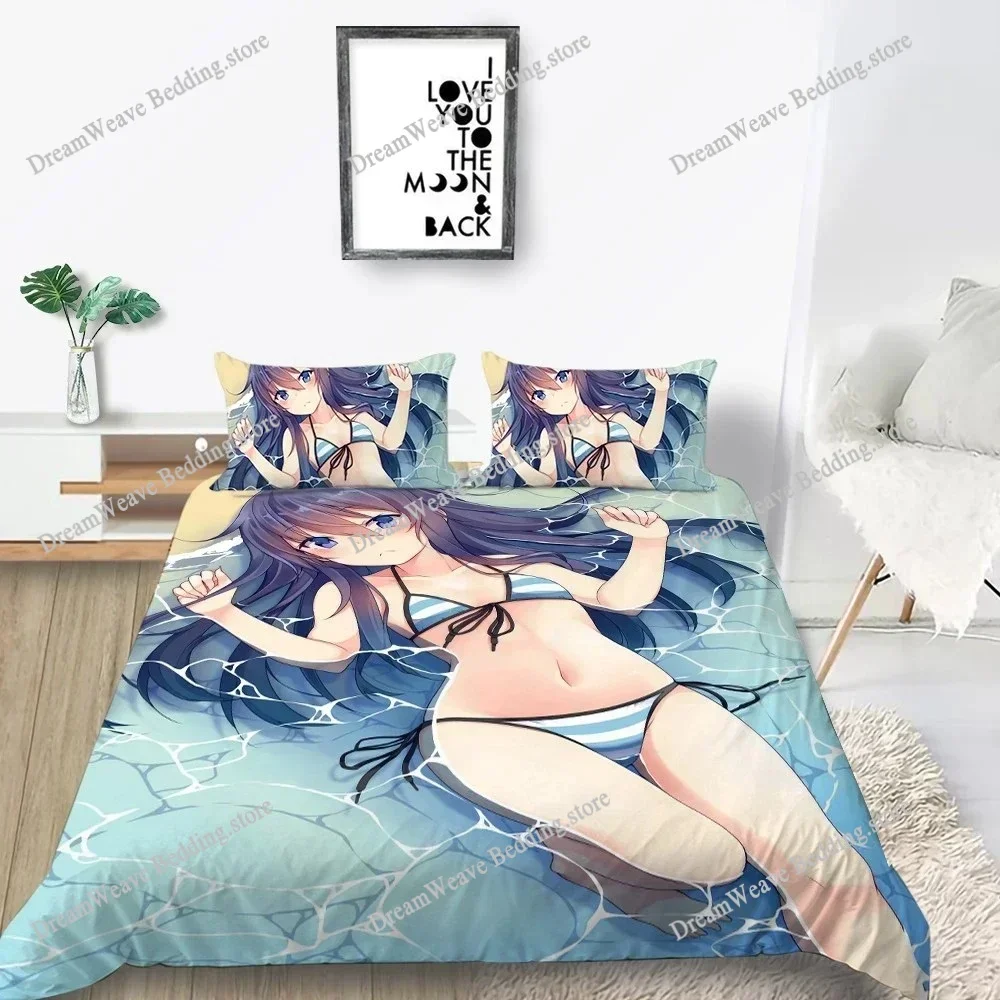 

Sexy Girls Bedding Sets Kids Bed Comforter Cover Sets Anime Quilt Cover Home Bedclothes 3d Printing Beauty Bedspread No Sheet963