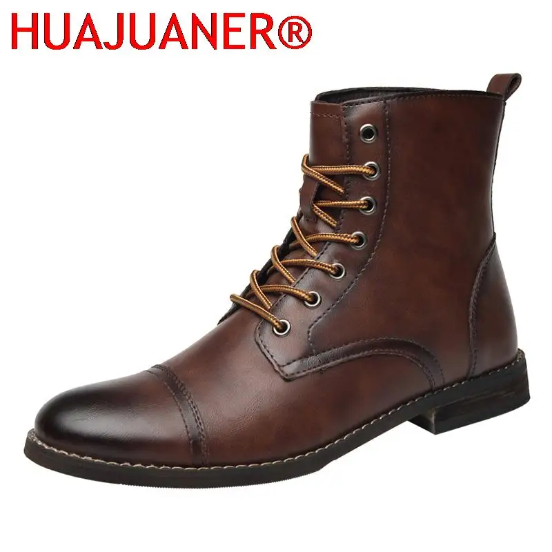 

Men Fashion Boots New Arrival Britsh Vintage Leather Boots Shoes Men Boots Autumn Winter Design Men's Ankle Boots Plus Size 48