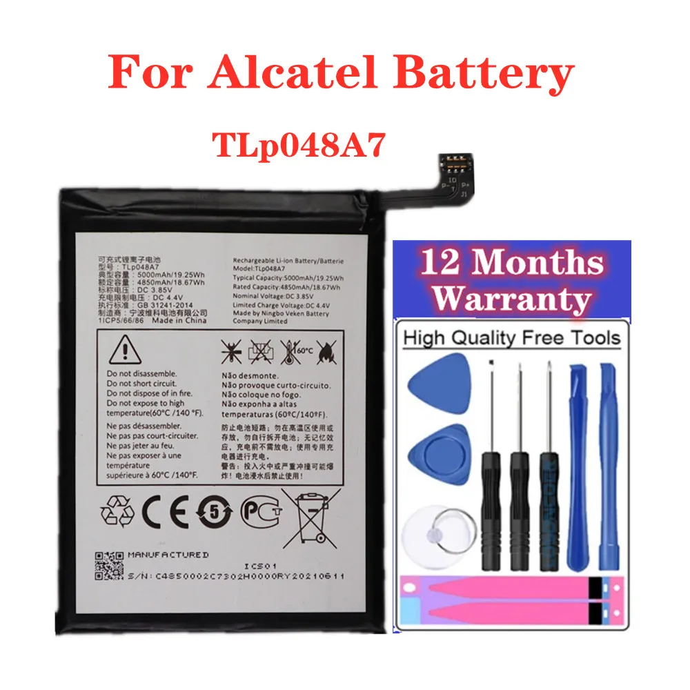 High Quality 5000mAh Alcatel TLp048A7 Battery + Tools