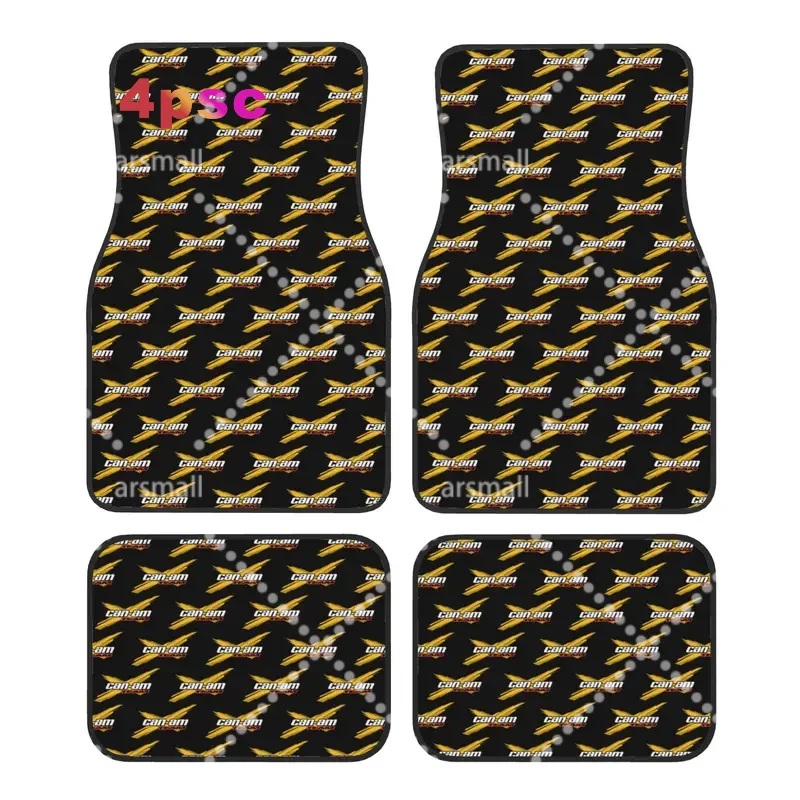 BRP Motorcycle Can Am Logo Car Floor Mats of 4 Pieces Crystal Velvet Carpets Rugs Universal Car Front Rear Carpets Foot Mats