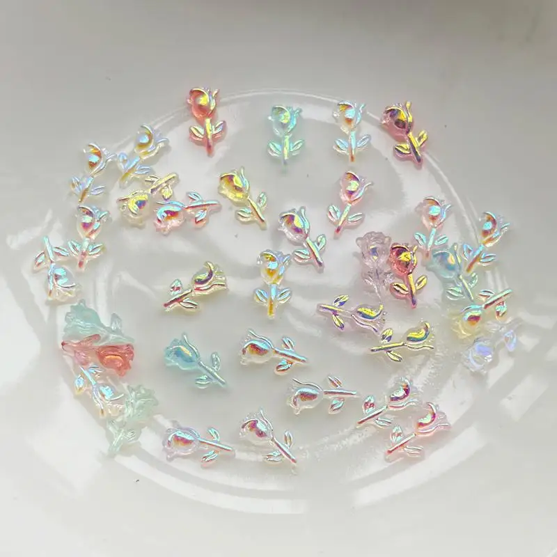 100Pcs mix New Cute Mini 10mm * 5.5mm fiori lucidi cabochon in resina con retro piatto Scrapbooking gioielli fai da te decorazione artigianale accessori