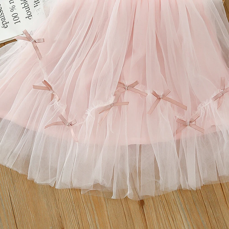 Children\'s half length skirt summer casual party dance skirt cute bow Mesh yarn breathable clothing ballet skirt mini skirt