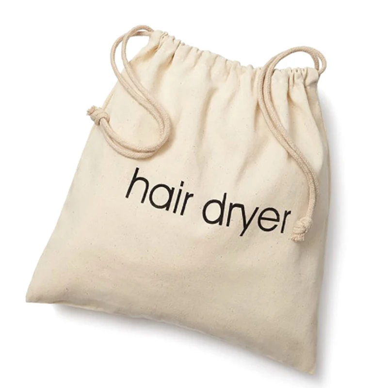 1PCS Drawstring Dust Bag Hair Dryer Cloth Bag Drawstring Closure Cover Canvas Storage Belt Mouth Hair Diffuser Hairdryer Bag 