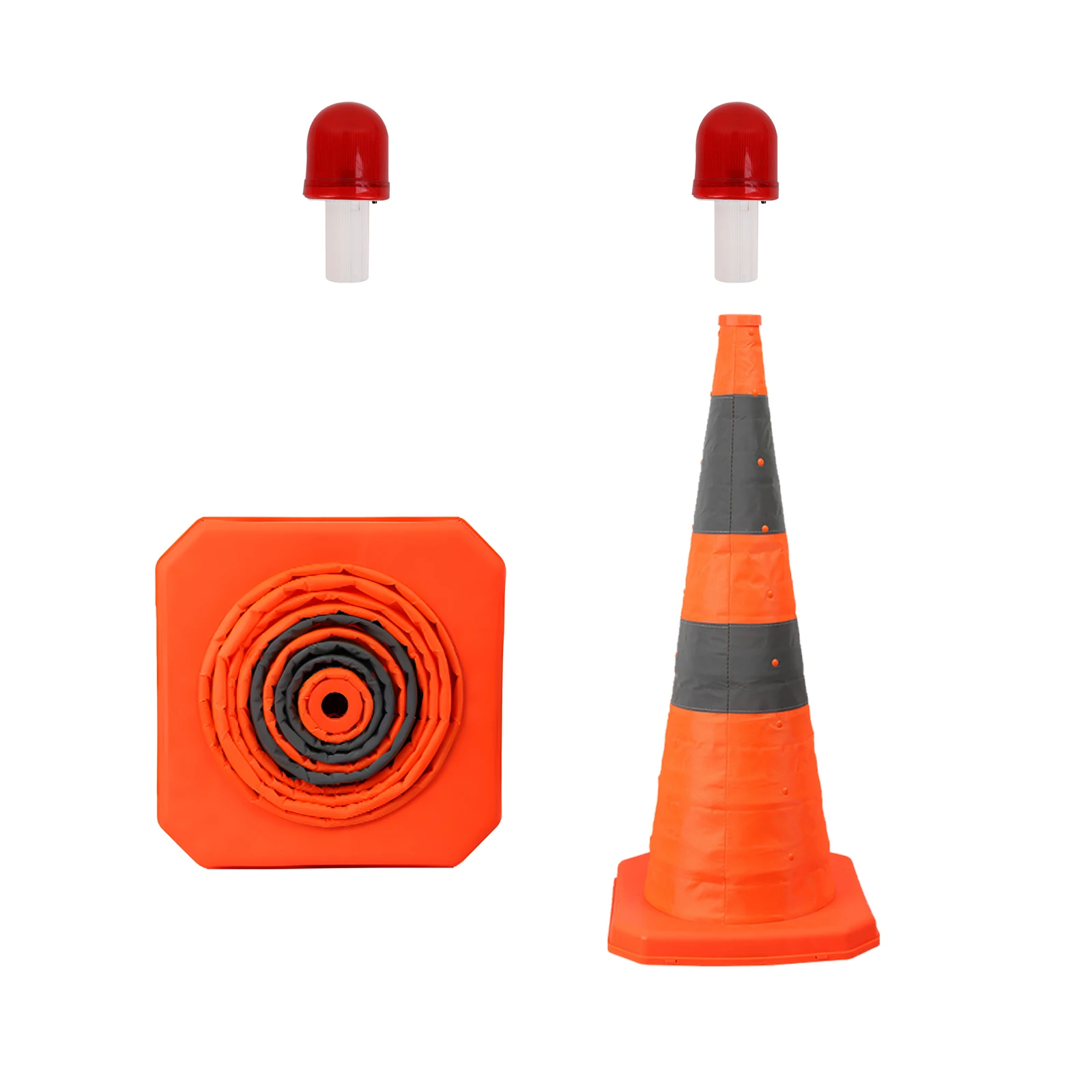 2pcs 45cm/70cm Retractable Road Cone Folding Parking Warning Cone Barricade Cone Car Emergency Warning Cone