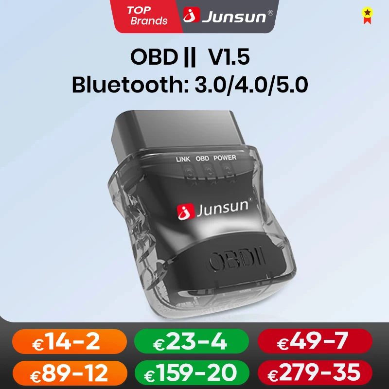 Junsun Auto Scanner mini ELM327 Bluetooth OBD2 Adapter Car Diagnostic Tool Scan Tool for Car Radio