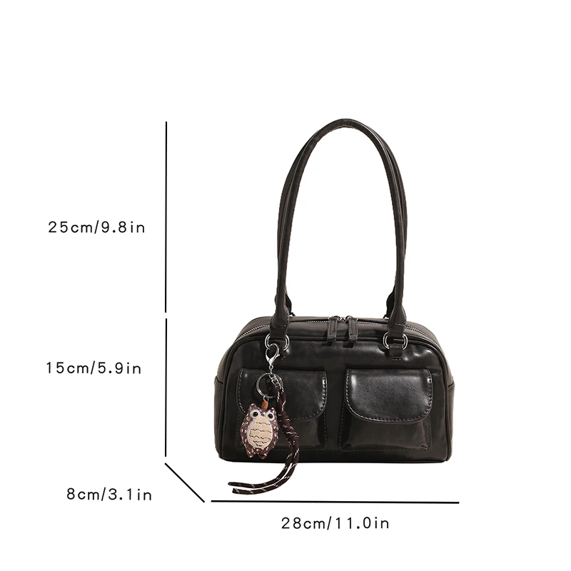 Ladies' Retro Motorcycle Bag Autumn/Winter New Style Shoulder Bag Luxury Designer Women's Bag Postman Bag Zipper Handbag