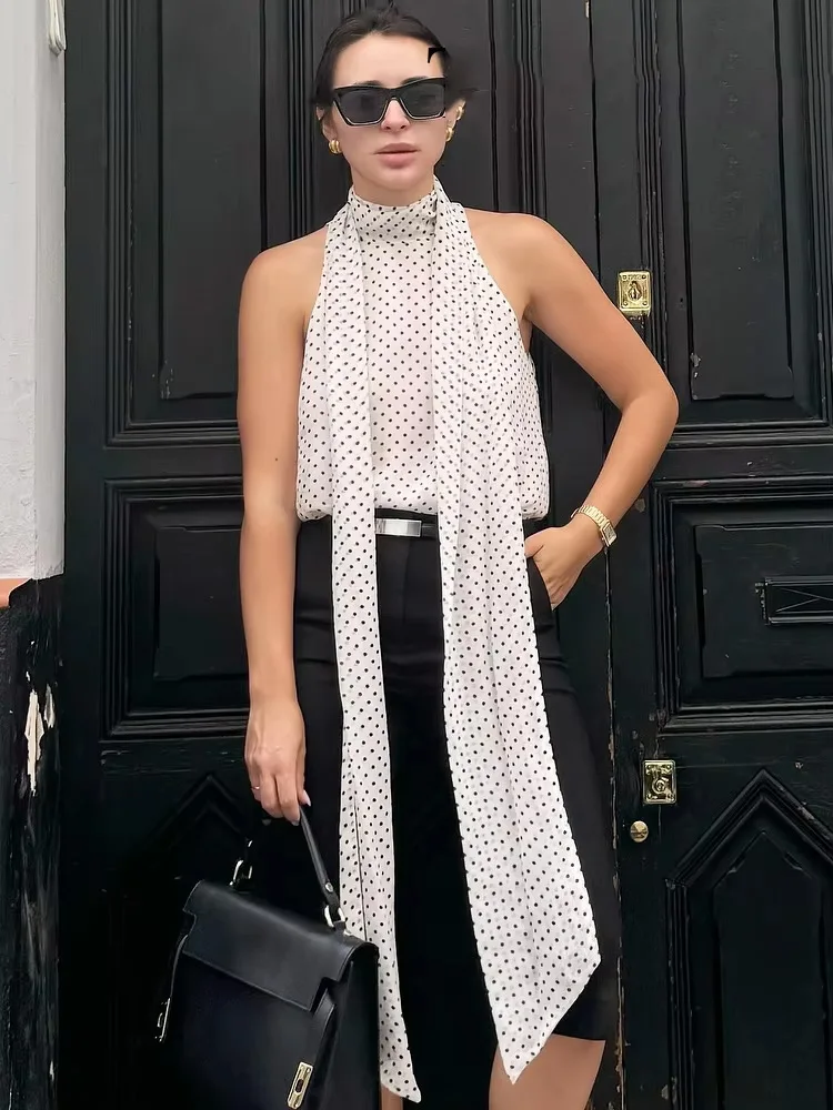 여성용 여름 신축성 있는 스플라이스 ​ ​ 홀터넥 칼라 드레스 여성 우아한 하이웨이스트 슬림 백리스 롱 민소매 드레스