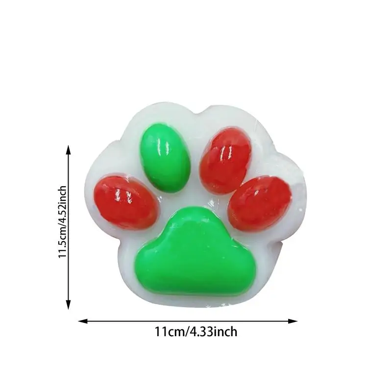 Christmas Cat Paw Fidget Toy Soft Cat Paw Pinch Toy Christmas Soft Stress Relief Relax Toys Squeeze Toy Decompressing And