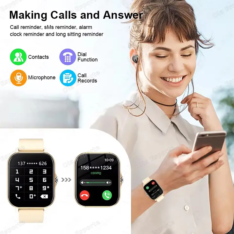 New 1.83-inch Smartwatch Call Notifications Sleep Monitoring Activity Tracking Smart Watch Compatible with Android and iOS Ht30 - 2