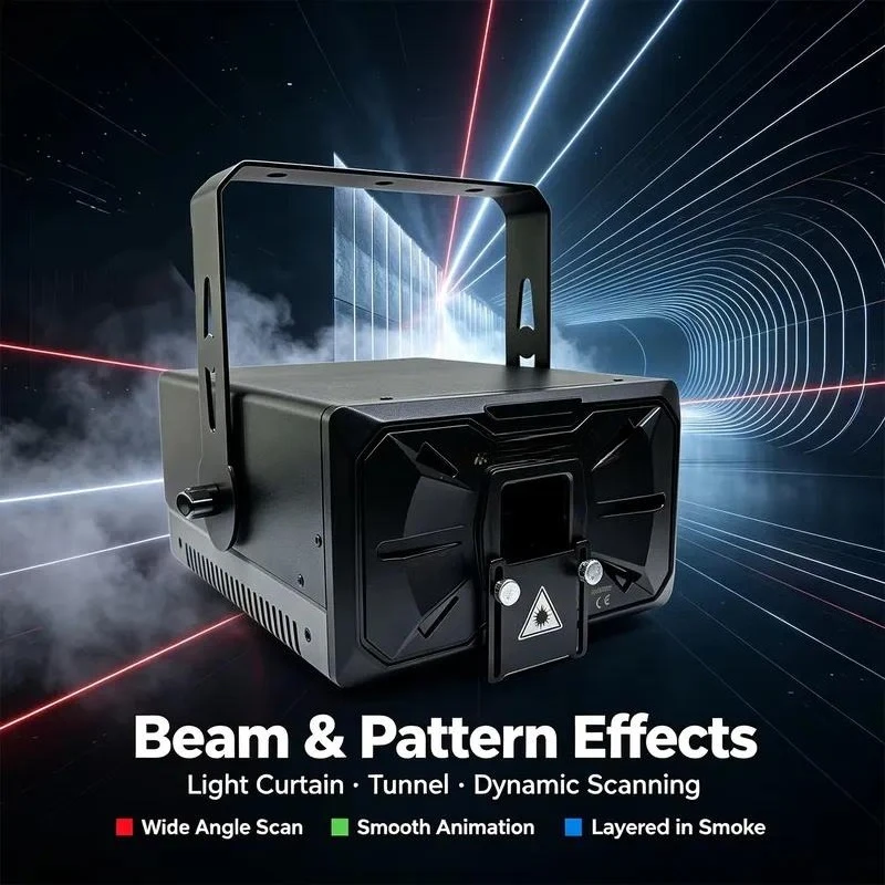 2026 New, High Quality, 6W RGB Projector with Sound-Activated DMX512 Control, Aluminum Alloy Stage Lighting for