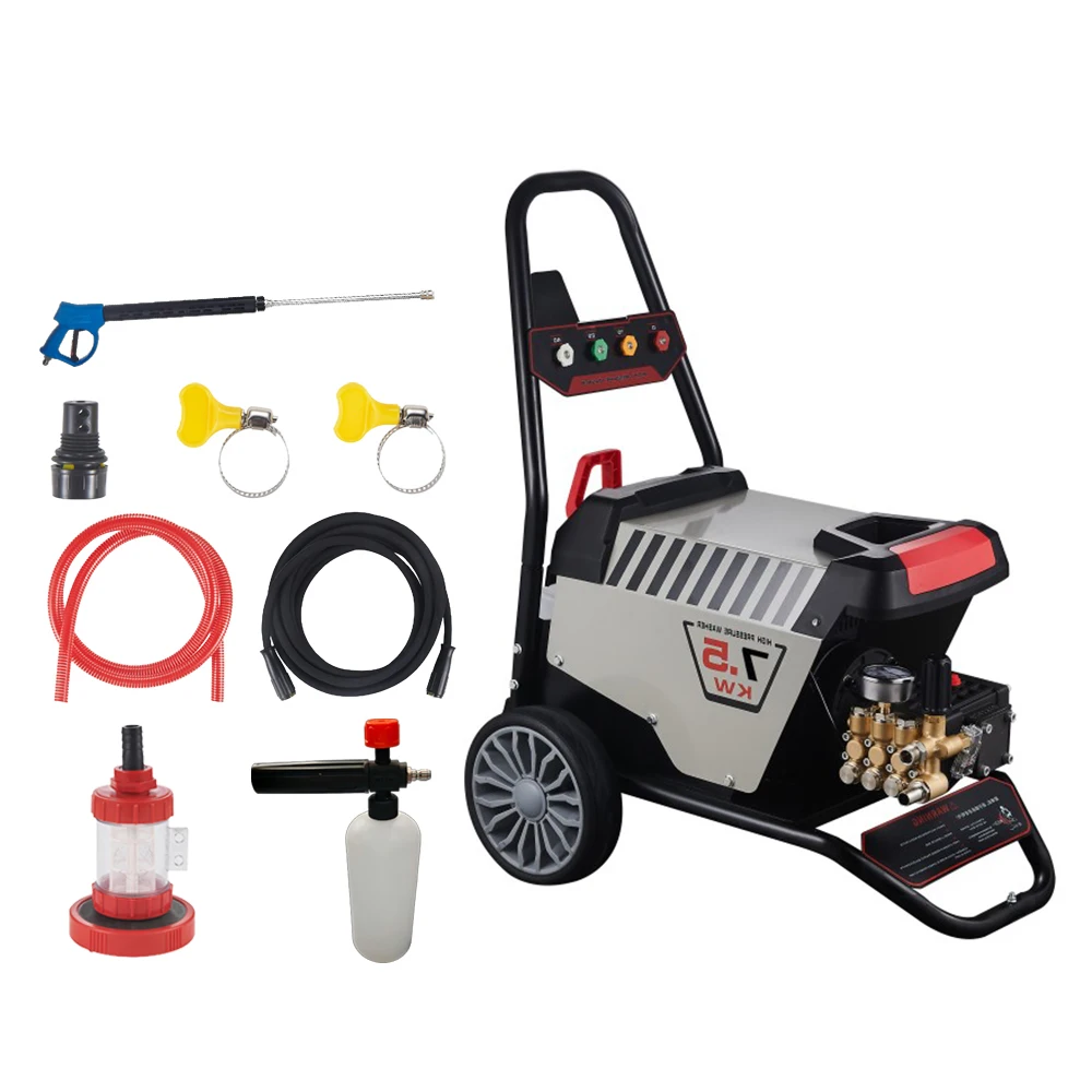 

Portable 7500W Electric High-Efficiency 250bar Heavy Duty Triplex Pump Car Washer High Pressure Cleaner Cold Water New Kit