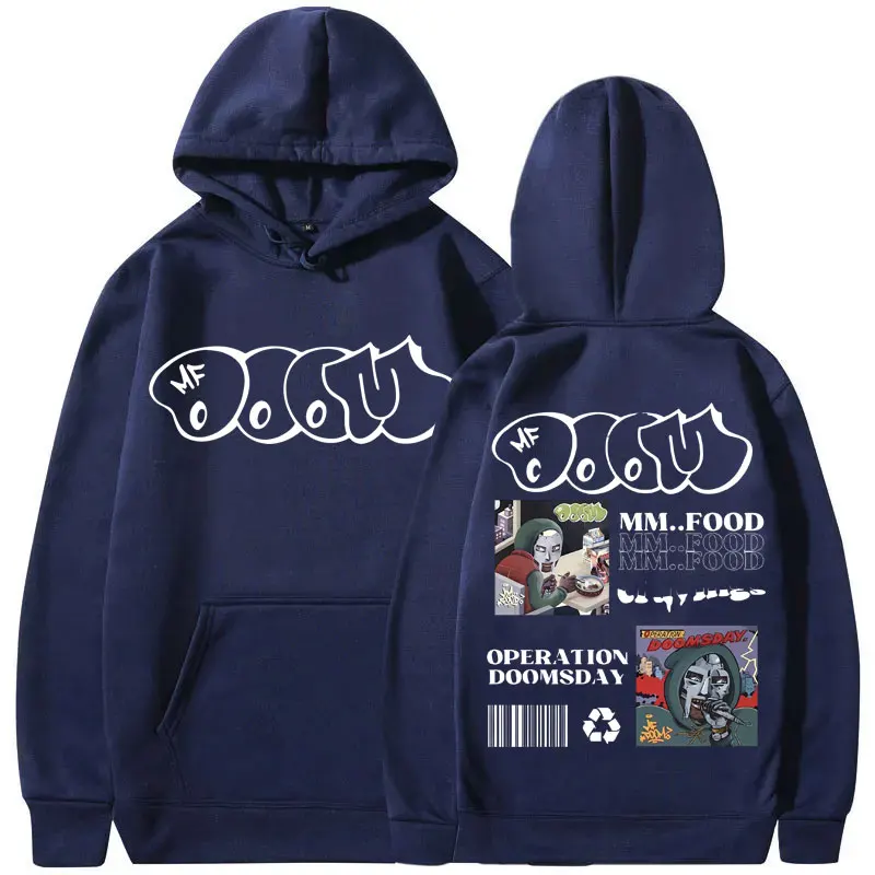 Rapper Mf Doom MM FOOD Doomsday Album Graphic Hoodie Men Women Hip Hop Vintage Rap Sweatshirt Streetwear Male Oversized Hoodies