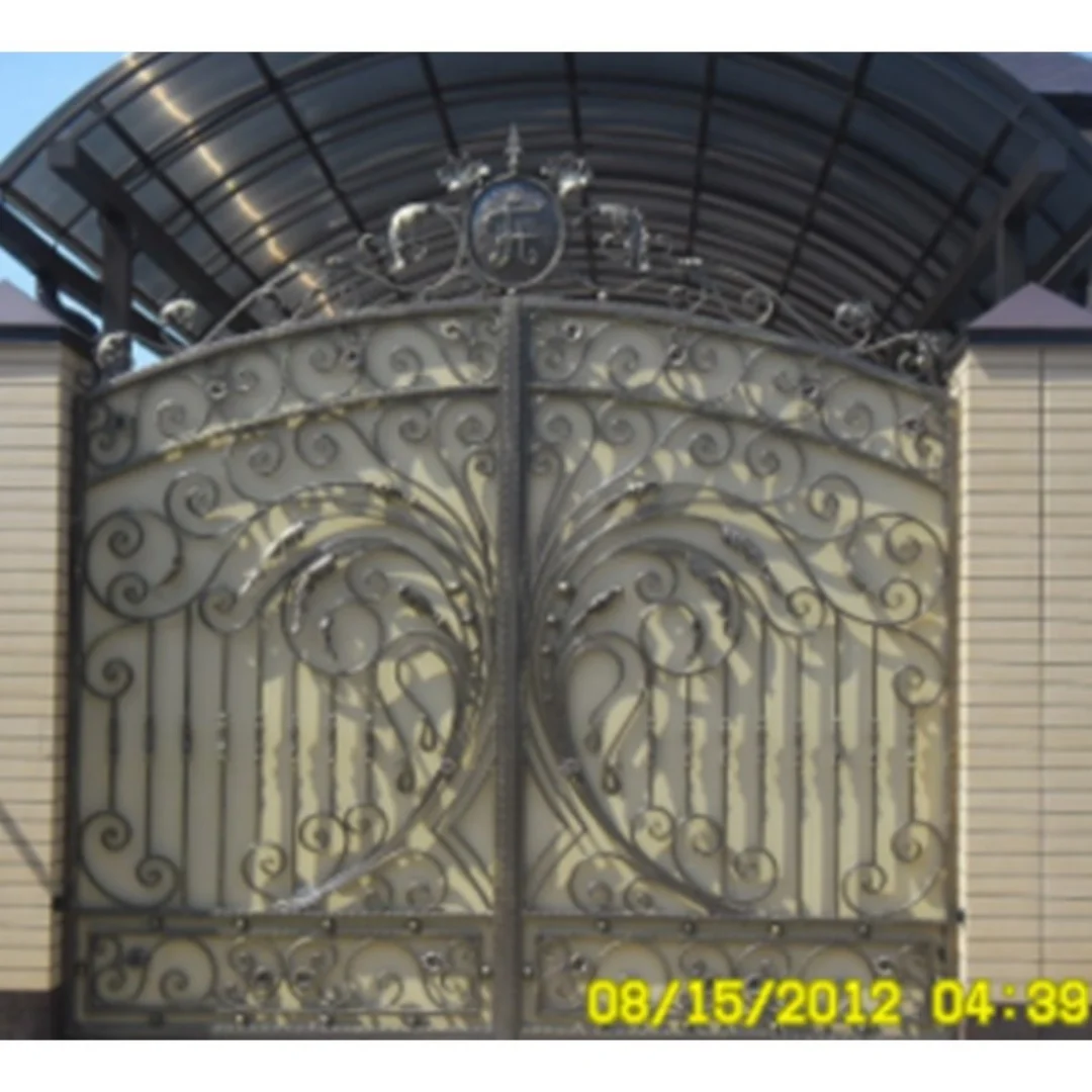 Hot Selling Powder Coated Metal Outdoor Driveway Wrought Iron Gate