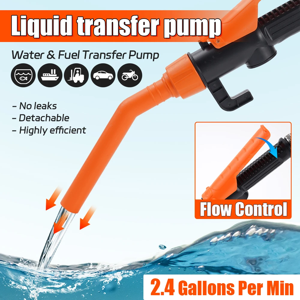 1pc Electric Water Pump Pipe Oil Suction Device Converter Detachable Portable Electric Oil Pump Self-driving Hose Oil Pump