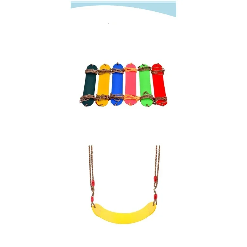 1pc Kids Outdoor Active Play Swing - Gymnastic Ring Rope Soft Board Plastic Chain & Skateboard-Style Amusement Children’s Set