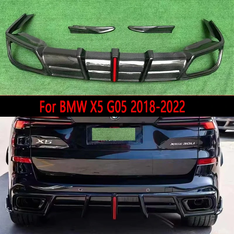 Für BMW X5 G05 2018-2022 Carbonfaser Heckdiffusor Spoiler Heckspoiler Hecklippe Diverter Bodykit