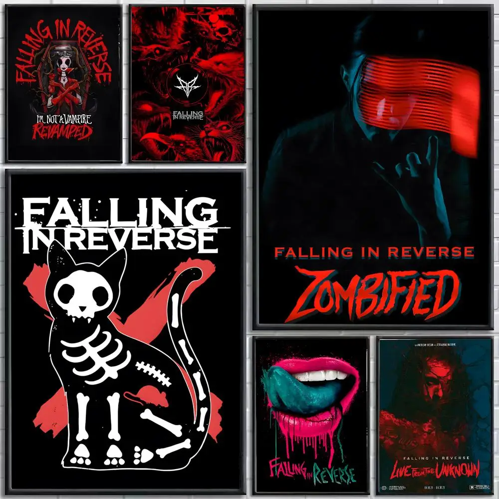 Falling in Reverse Poster Self-Adhesive HD Mural Wall Decals, Living Room Bedroom Home Decor Gift