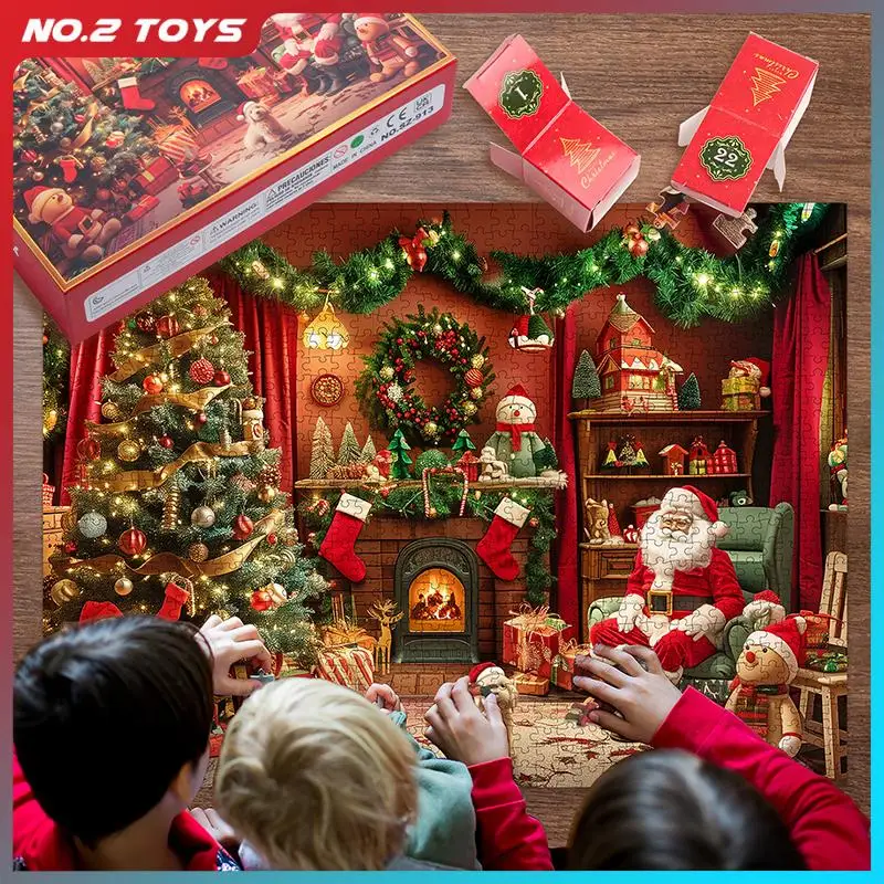 1008 Piece Puzzle Christmas Advent Calendar 2024 Christmas Celebration Countdown DIY Jigsaw Puzzle for Kid Adult Gift Home Decor