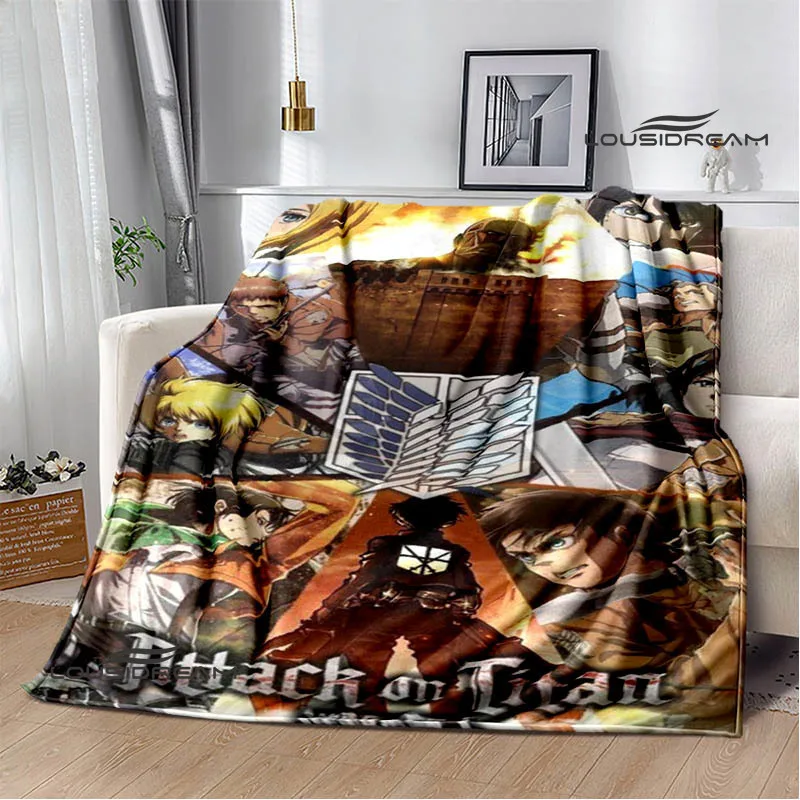 Cartoon A-Attack on Titan printed blankets Picnic blanket Warm Flannel blankets Home bed linings blankets for beds Birthday Gift