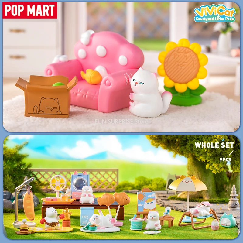 POPMART ViviCat Courtyard Series Blind Box Kawaii Doll Caixas Action Figure Toys Collectible Figurine Surprise Model Mystery Box