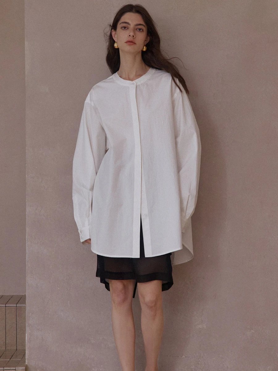 

Comfortable Cotton round Ne irt Women's Long Sve Soft Cotton Design Simple Sle Breathable Casual irt for Girls