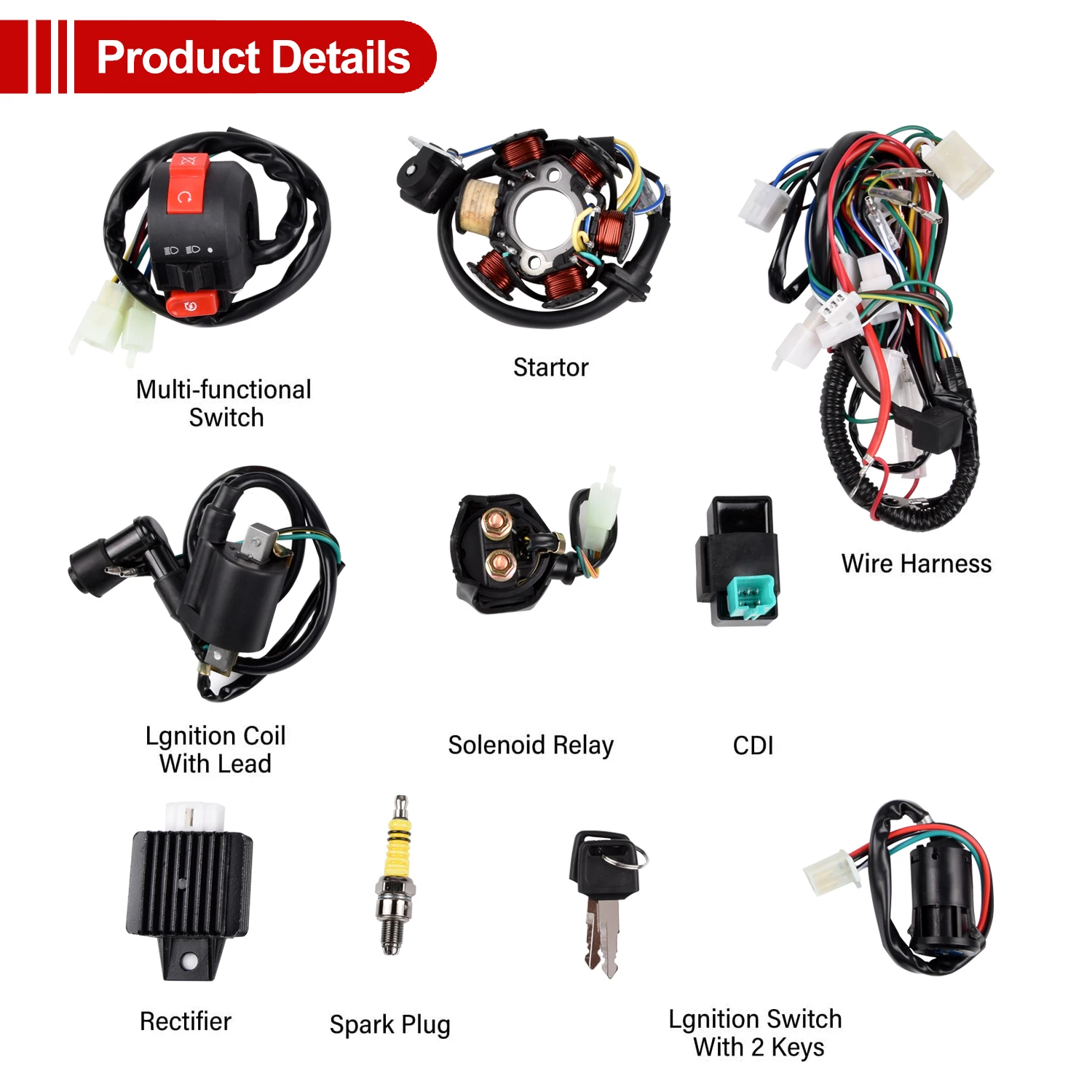 1 Set Full Complete Electrics Quad Wiring Harness For Motorcycle ATV 50cc 70cc 90cc 110cc 125cc Chinese Electric Start view 2