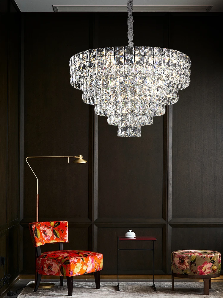 

Modern Luxury Crystal Living Room Chandelier Home Decorative Lighting Fixtures High-end And Atmospheric Italian Villas High-end
