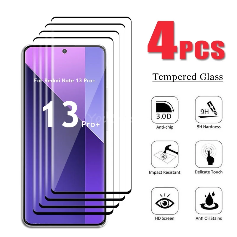 For Xiaomi Redmi Note 13 Pro Plus Glass Redmi Note 13 Pro Plus Tempered Glass 3D HD Screen Protector 9D Protector Flim Glass