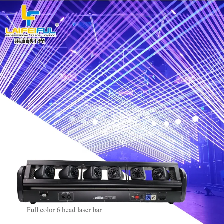 

Dj show 6 Eyes Moving Head Laser Bar Light 6 heads DMX/Sound/Auto Control Club Bar Beam Laser Red Green Blue