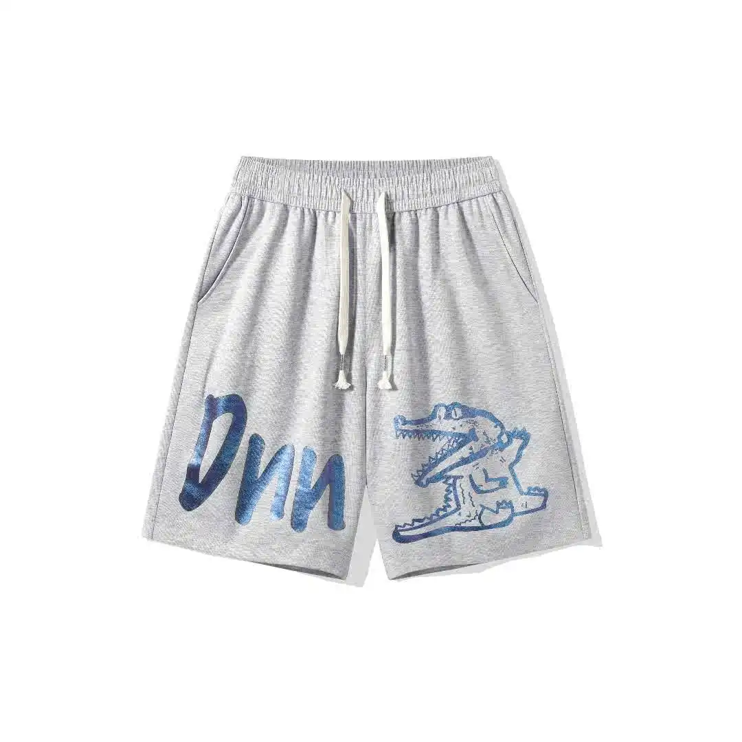 American street crocodile graffiti letter printing loose straight basketball sports casual shorts